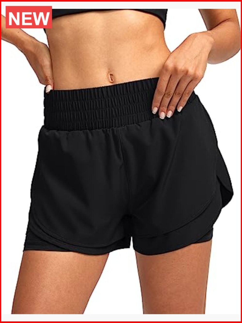 2-in-1 High Waisted Running Shorts with Pockets for Women - Picture 2 of 7